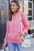 Pink Shabby Distressed Ripped Pockets Hoodie