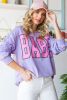 Grey Babe Letter Casual Pullover Sweatshirt