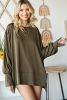 Green Slits Drop Shoulder Oversized Top