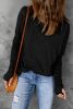 Blank Sweatshirt - Black Casual Thumbhole Long Sleeve Top Customized