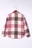 Plaid Color Block Buttoned Pocket Long Sleeve Shacket