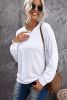 Blank Sweatshirt - White Plain Comfy Knit Pullover Sweatshirt Customized