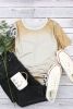 Blank T Shirt - Khaki Bleached Leopard Print Casual Crew Neck T Shirt Customized