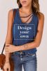 Blank Tank Top - Blue Sleeveless Straps Scoop Neck Tank Top Customized