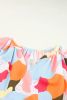 Multicolor Abstract Print Flutter Sleeve V Neck Blouse