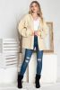 Apricot Bishop Sleeve Zip Up Hoodie Jacket with Flap Pockets