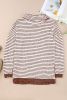 Brown Striped Turtleneck Oversized Sweater