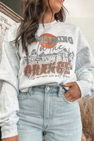 Gray SOMETHING ORANGE Graphic Relaxed Sweatshirt (size: (US 16-18)XL)