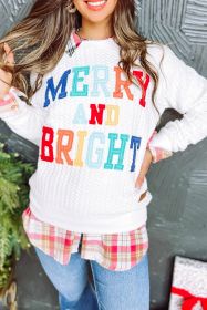 White Merry and Bright Quilted Sweatshirt (size: (US 16-18)XL)