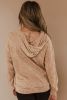 Brown Waffle Kangaroo Pocket Knit Hoodie