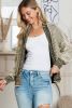 Apricot Gingham Contrast Trim Open Front Cardigan