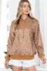Leopard Long Sleeve Drawstring Hoodie