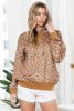 Leopard Long Sleeve Drawstring Hoodie