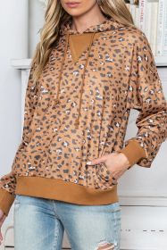 Leopard Long Sleeve Drawstring Hoodie (size: (US 16-18)XL)
