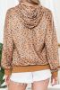 Leopard Long Sleeve Drawstring Hoodie