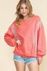 Red Colorblock Exposed Seam Patchwork Sweatshirt