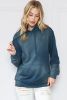 Dark Blue Washed Kangaroo Pocket Drawstring Hoodie