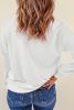 Beige Love Letter Chenille Embroidered Graphic Sweatshirt