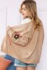 Smoke Gray 60s Floral Applique Drop Shoulder Bubble Sleeve Cardigan