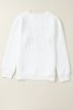 White Quilted Valentine Love Heart Shape Graphic Sweatshirt