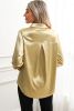 Gold Shiny Metallic Button Up Shirt