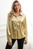 Gold Shiny Metallic Button Up Shirt