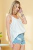 White Eyelet Strappy Scoop Neck Cami Top