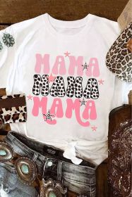 White Leopard MAMA Star Graphic T Shirt (size: (US 16-18)XL)