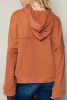 Orange Basic & Casual Button Front Pullover Hoodie