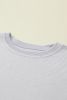 Light Grey Drop Shoulder Crinkle Rib Oversized Sweatshirt