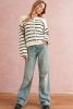 Black Stripe Flap Pocket Button Up Cardigan