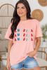 Pink 4th July AMERICA Graphic Crewneck T Shirt