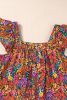 Multicolor Boho Floral Print Ruffle Sleeveless Blouse