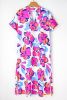 Multicolour Floral Print Split Neck Midi Dress