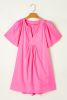Bonbon Flounce Sleeve Pleated High Waist Dress