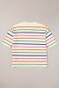 Beige Stripe Dropped Short Sleeve Loose Fit Knitted Top