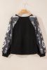 Black Ethnic Geometric Print Long Sleeve Top