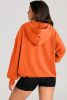 Orange Kangaroo Pocket Half Zipper Oversized Hoodie