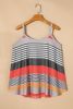 Red Colourful Striped Casual Flowy Cami Top