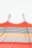 Red Colourful Striped Casual Flowy Cami Top