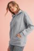 Gray Lattice Textured Kangaroo Pocket Drawstring Hoodie