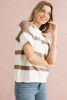Khaki Striped Drop Shoulder Knitted Top