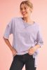 Orchid Petal Mineral Wash Exposed Seam Drop Shoulder Oversized Tee