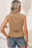 Chestnut Solid Color Button Up V Neck Suit Vest