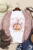 White Autumn Girly Thanksgiving Bowknot Pumpkin Graphic T Shirt