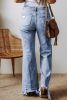 Ashleigh Blue Acid Wash Raw Hem High Waist Flared Jeans