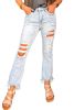 Beau Blue Light Wash Distressed Straight Leg Slim Fit Jeans