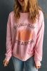Pink PUMPKIN SEASON Crew Neck Drop Shoulder Sweatshirt