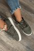 Dark Grey Criss Cross Slip On Canvas Sneakers