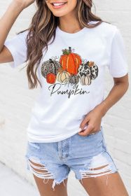 White Thanksgiving Hey Pumpkin Graphic Tee (size: (US 16-18)XL)
